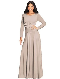 Sleeve Flowy Empire Waist Fall Winter Party Gown