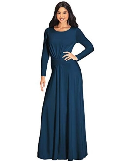 Sleeve Flowy Empire Waist Fall Winter Party Gown