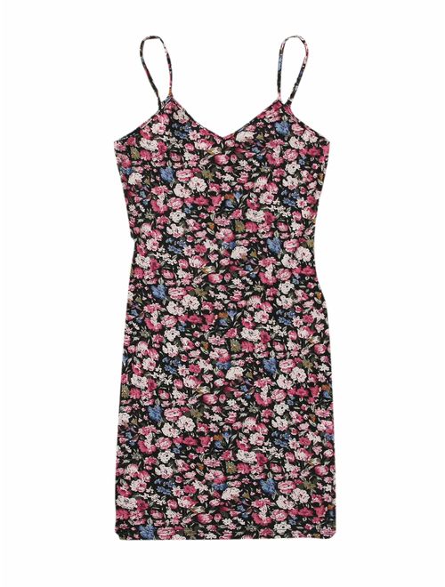 Floerns Women's Plaid Print Mini Cami Bodycon Dress