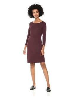 Amazon Brand - Daily Ritual Women's Jersey 3/4-Sleeve Bateau-Neck T-Shirt Dress