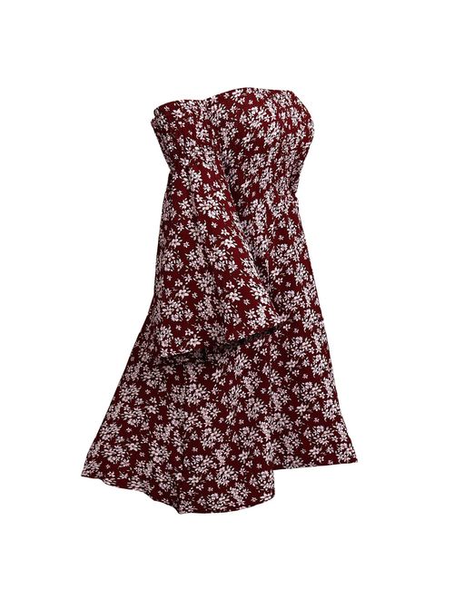 NANFANGLI Women Summer Dress Off Shoulder Fit Comfy Floral Casual Dresses