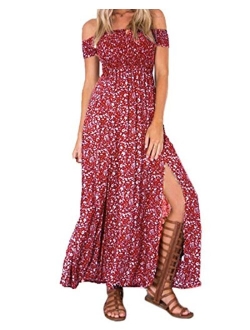 kenoce V Neck Floral Spaghetti Strap Boho Long Maxi Summer Beach Sundress With Pockets