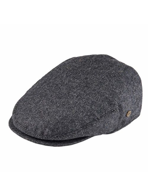 VOBOOM Men's Herringbone Flat Ivy Newsboy Hat Wool Blend Gatsby Cabbie Cap