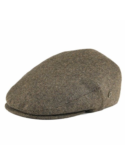 VOBOOM Men's Herringbone Flat Ivy Newsboy Hat Wool Blend Gatsby Cabbie Cap