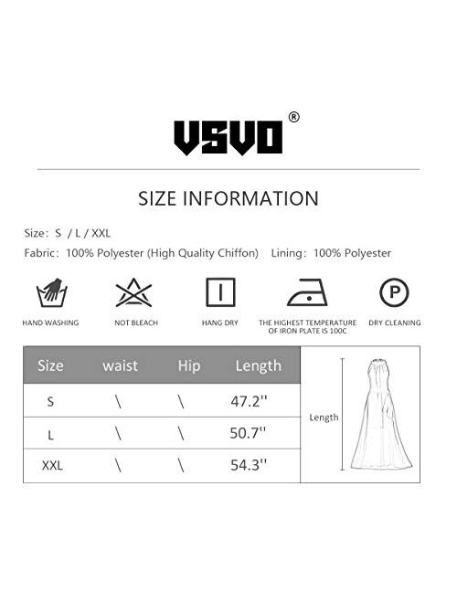 VSVO Women Halter Neck Sleeveless Chiffon Maxi Dresses