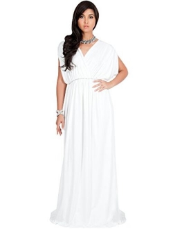 Womens Long Dolman Sleeve Wrap V-Neck Maternity Bridesmaid Maxi Dress