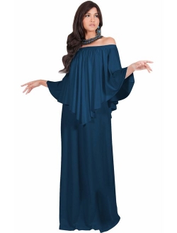 Womens Strapless Shoulderless Flattering Cocktail Gown Maxi Dress