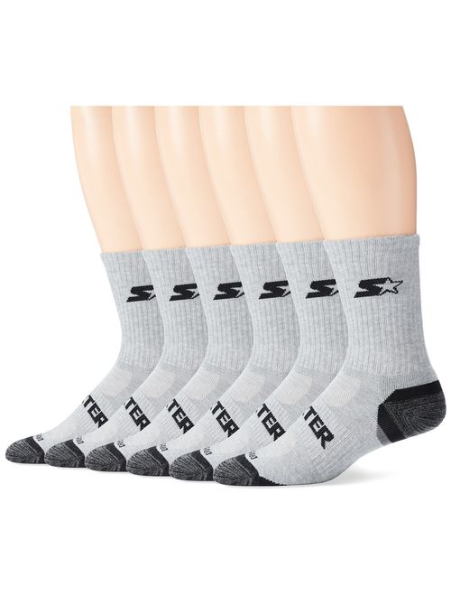 Starter Men's 6-Pack Athletic Crew Socks, Amazon Exclusive