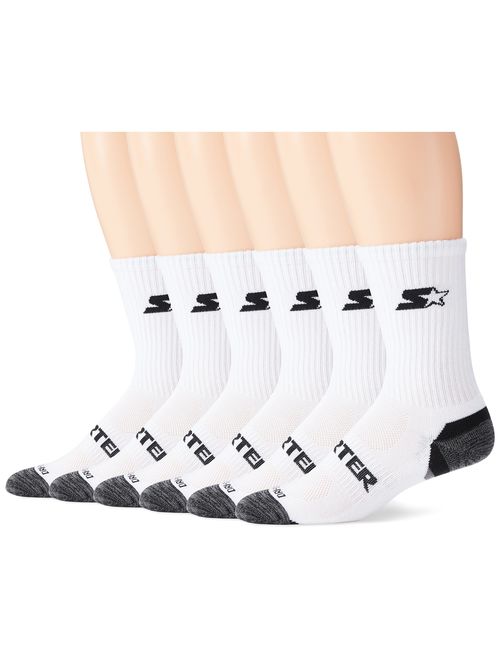 Starter Men's 6-Pack Athletic Crew Socks, Amazon Exclusive