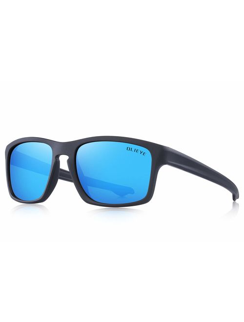 OLIEYE Men Sports Polarized Sunglasses Male Sport Fishing Shades Flexible Frame Sunglasses UV Protection