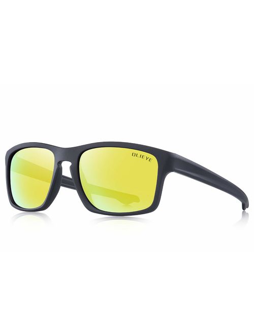 OLIEYE Men Sports Polarized Sunglasses Male Sport Fishing Shades Flexible Frame Sunglasses UV Protection