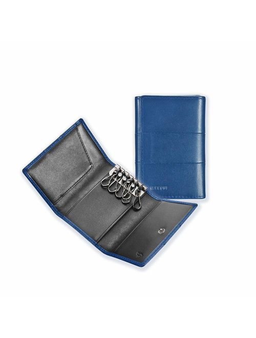 Ikepod Tri-fold Key Wallet/Holder [Full-grain Leather] 6 Hooks & 2 Card Slot