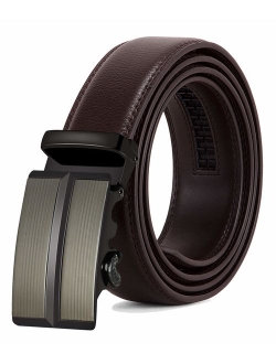 ITIEZY Men's Belt Genuine Leather Ratchet Dress Belt Black with Automatic Buckle Sliding Belt for Men in Gift Box