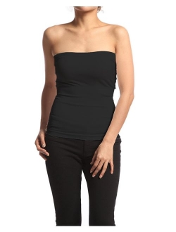 Hollywood Star Fashion Women's Plain Stretch Seamless Strapless Layer Tube Top