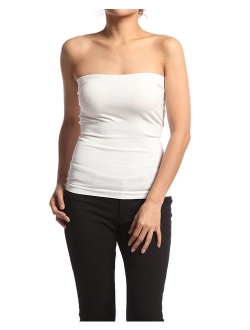 Hollywood Star Fashion Women's Plain Stretch Seamless Strapless Layer Tube Top