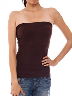 Hollywood Star Fashion Women's Plain Stretch Seamless Strapless Layer Tube Top