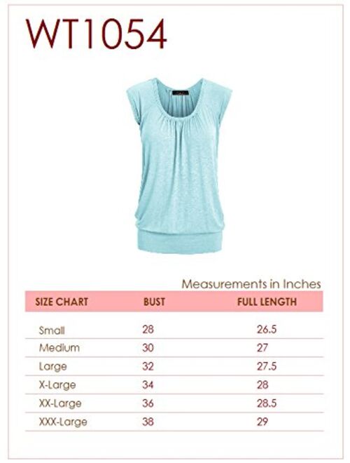 Lock and Love Women's Scoop Neck Short Sleeve Solid/Dip-Dye Ombre Sweetheart Top S-3XL Plus Size