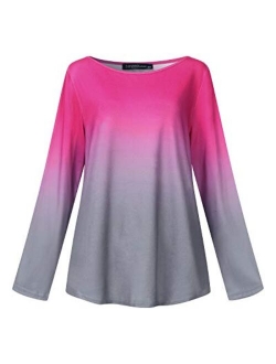 ZANZEA Women's Solid O Neck Long Sleeve T Shirt Casual Knit Tops Blouse Pullover