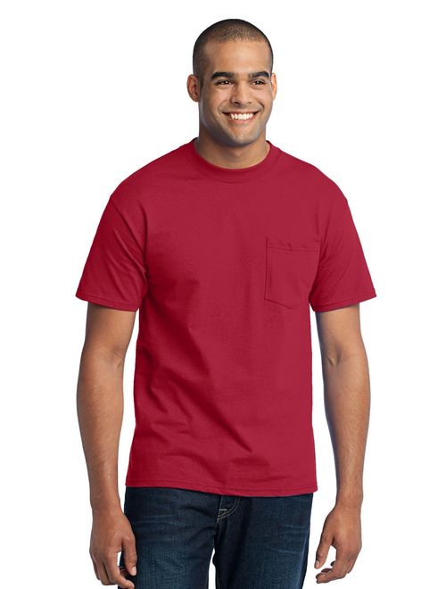 Port & Company Men's Tall 50/50 Cotton/Poly T Shirt with Pocket