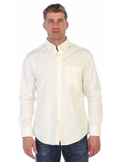 Mens Long Sleeve Casual Twill Contrast Shirt