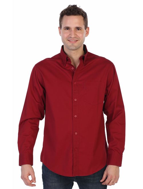 Gioberti Mens Long Sleeve Casual Twill Contrast Shirt