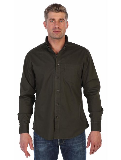 Gioberti Mens Long Sleeve Casual Twill Contrast Shirt