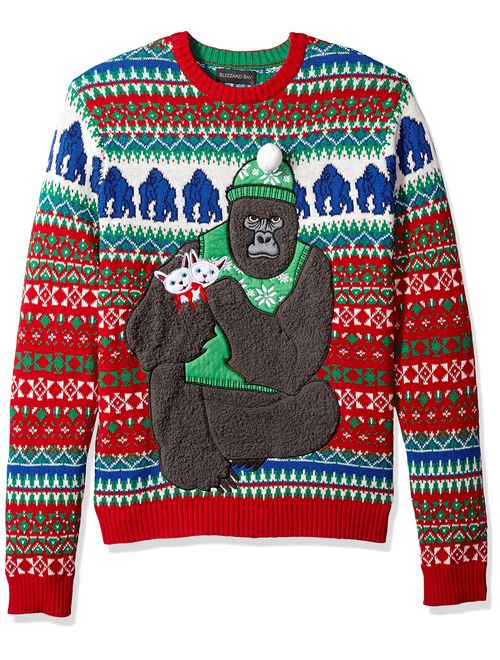 Blizzard Bay Men's Ugly Christmas Sweater Gorillas