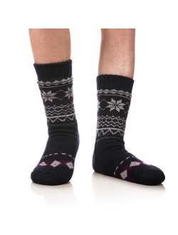 Men's Winter Thermal Fleece Lining Knit Slipper Socks Christmas Non Slip Socks