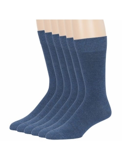 Men Bamboo Dress Sock - 6 Pack - XL/L/M - Brown Blue Brown Burgundy Beige Black