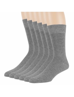 Men Bamboo Dress Sock - 6 Pack - XL/L/M - Brown Blue Brown Burgundy Beige Black