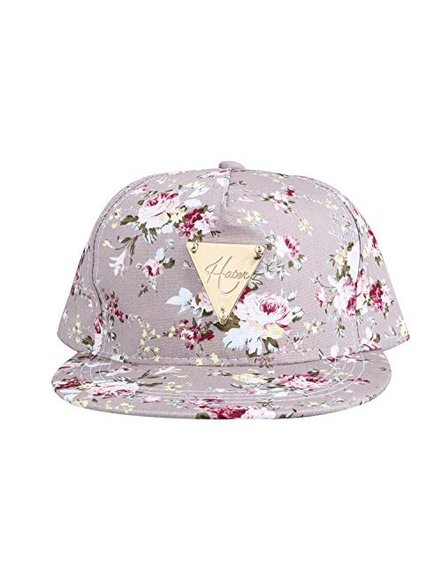 Yonala Fashion Floral Snapback Hip-Hop Hat Flat Peaked Baseball Cap for Four Seasons