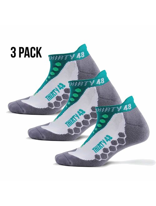 Thirty 48 Running Socks for Men and Women Features Coolmax Fabric That Keeps Feet Cool & Dry - 1 Pair or 3 Pairs