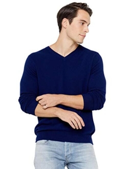 State Cashmere Men's Essential V-Neck Sweater 100% Pure Cashmere Classic Long Sleeve Pullover