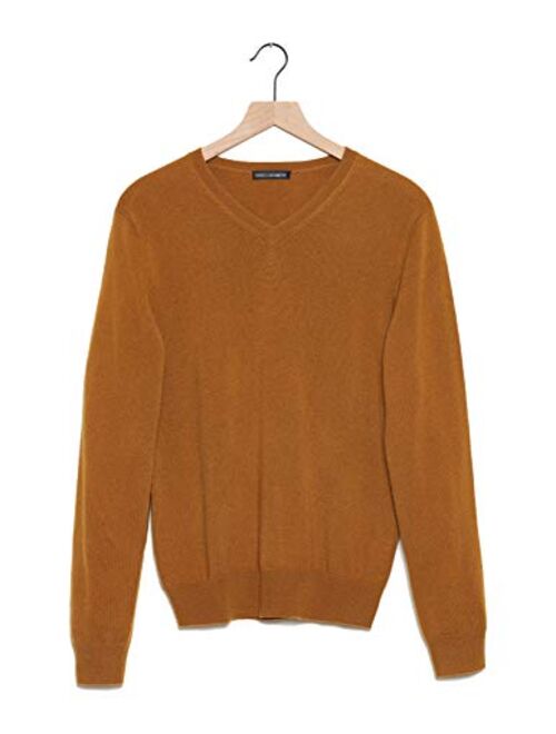 State Cashmere Men's Essential V-Neck Sweater 100% Pure Cashmere Classic Long Sleeve Pullover