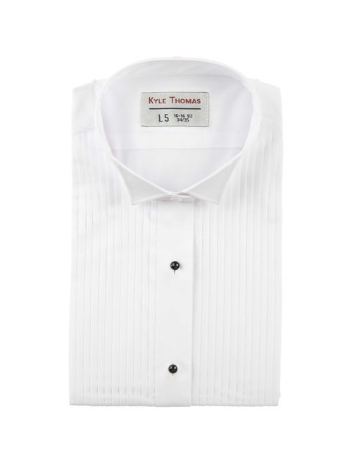 Kyle Thomas Men's 1/4" Pleat Wing Collar Tuxedo Shirt