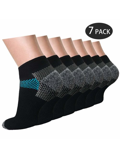 Compression Socks Plantar Fasciitis for Women Men (4/7 Pairs),8-15 mmhg Athletic Sock Arch Support Flight Travel Nurses