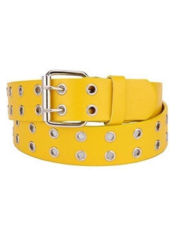 NYFASHION101 Solid Rich Fashion Color Double Grommet Belt