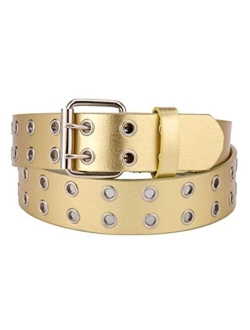 NYFASHION101 Solid Rich Fashion Color Double Grommet Belt