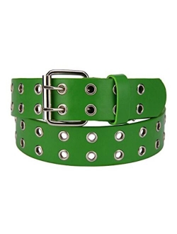 NYFASHION101 Solid Rich Fashion Color Double Grommet Belt