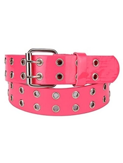 NYFASHION101 Solid Rich Fashion Color Double Grommet Belt