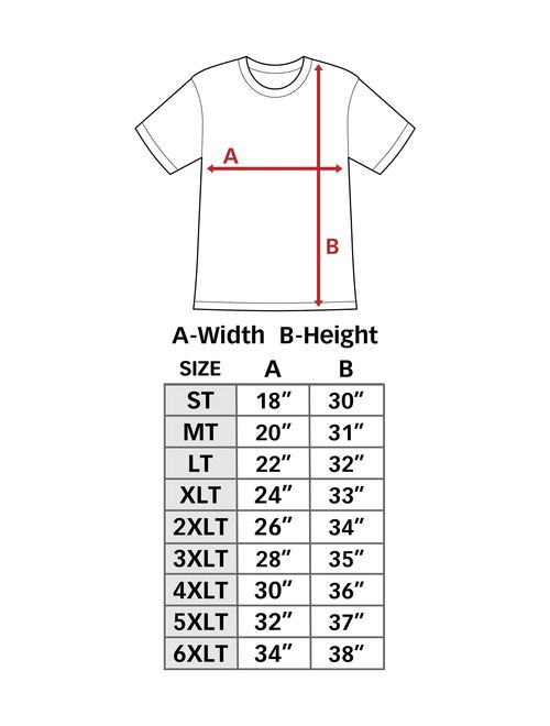 Have It Tall Men's Tall Solid Crew Neck Short Sleeve T-Shirt 