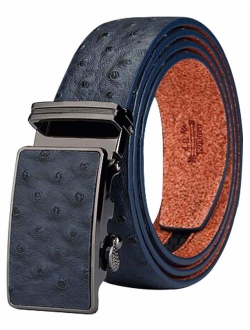 Maikun Ratchet Belts for Men, Silde Leather Belts for Men with Automatic Buckle 35mm Wide