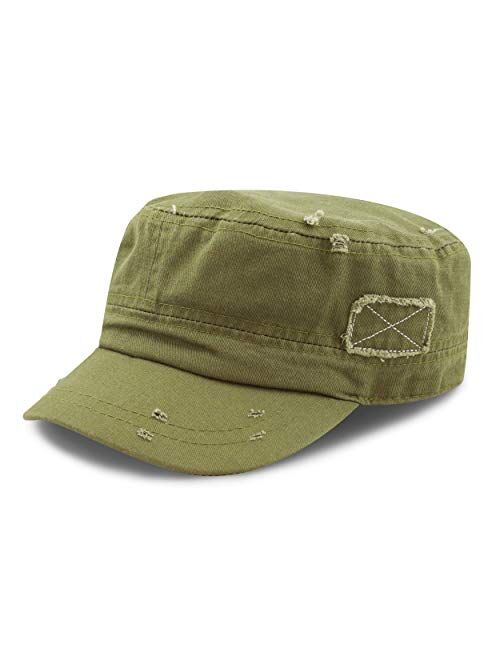 The Hat Depot Cadet Army Washed Cotton Basic Cap Military Style Hat