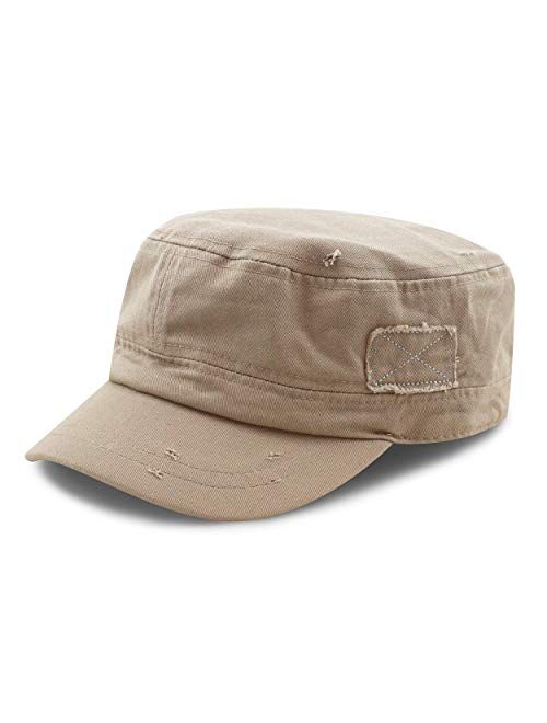 The Hat Depot Cadet Army Washed Cotton Basic Cap Military Style Hat