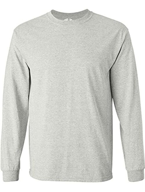 Joe's USA Men's Long Sleeve Heavy Cotton Crew Neck T-Shirts in 27 Colors: S-5XL