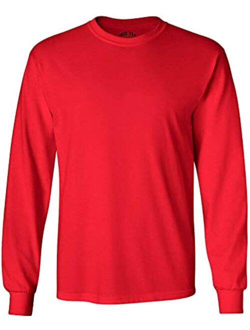 Joe's USA Men's Long Sleeve Heavy Cotton Crew Neck T-Shirts in 27 Colors: S-5XL