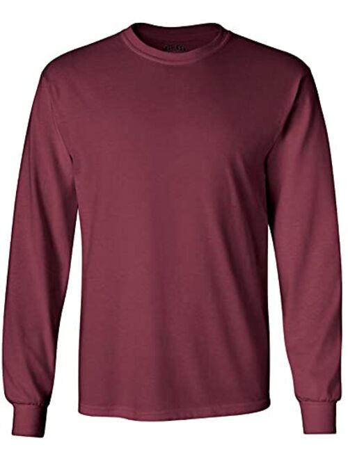 Joe's USA Men's Long Sleeve Heavy Cotton Crew Neck T-Shirts in 27 Colors: S-5XL