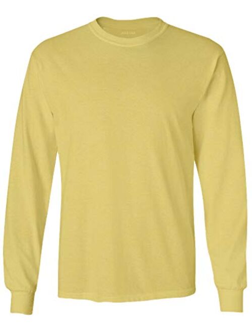 Joe's USA Men's Long Sleeve Heavy Cotton Crew Neck T-Shirts in 27 Colors: S-5XL