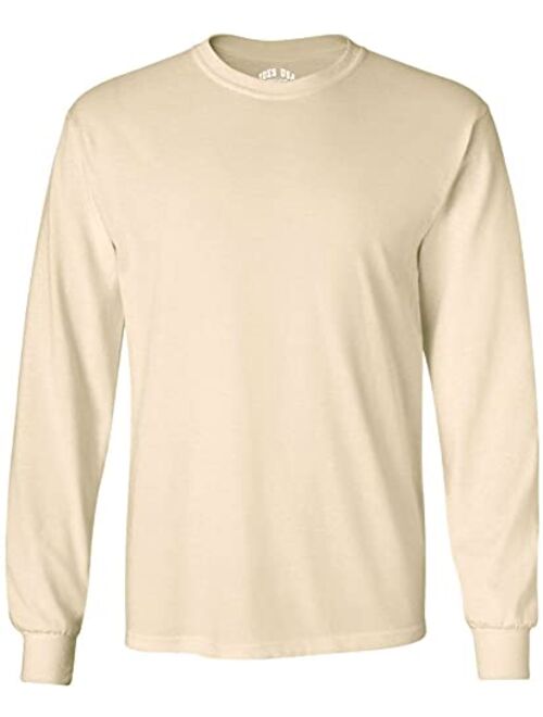 Joe's USA Men's Long Sleeve Heavy Cotton Crew Neck T-Shirts in 27 Colors: S-5XL