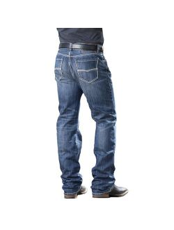 Rock & Roll Denim Men's Relaxed Fit Double Barrel Straight Leg Vintage Wash Western Jeans